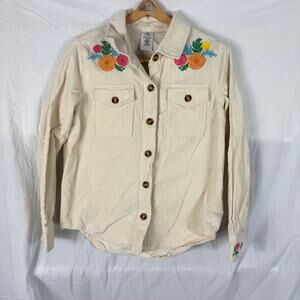 Disney Coco Embroidered Corduroy Jacket Women’s Small Beige
